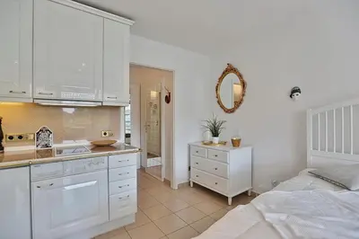 Küche/Küchenzeile in der Unterkunft Ferienanlage Bergstraße 62 Ferienhaus Bergstraße 62 Appartement 19