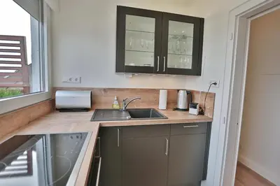 Küche/Küchenzeile in der Unterkunft Ferienanlage Hansastrasse 3 Seaside Appartement 14