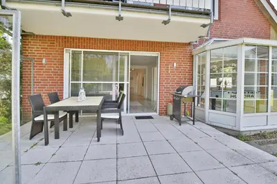 Ein Balkon oder eine Terrasse in der Unterkunft Ferienhaus Glockenstraße Ferienwohnung Ostseehöhe Appartement 1