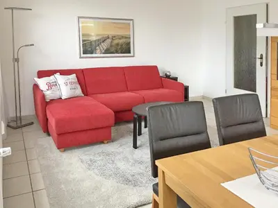 Ein Sitzbereich in der Unterkunft Haus am Ahornweg 6 Haus am Ahornweg 6 Appartement Stressless