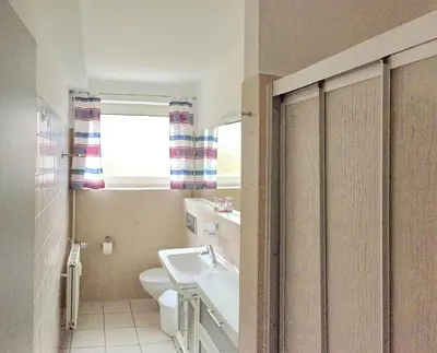 Ein Badezimmer in der Unterkunft Haus am Ahornweg 6 Haus am Ahornweg 6 Appartement Stressless