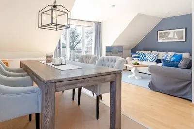Ein Sitzbereich in der Unterkunft Haus am Seehof Seestern Appartement 3