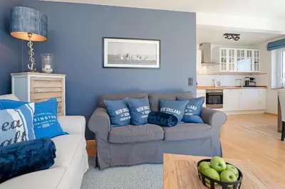 Ein Sitzbereich in der Unterkunft Haus am Seehof Seestern Appartement 3