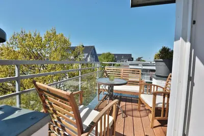 Ein Balkon oder eine Terrasse in der Unterkunft Haus Hansastrasse 2 Haus Hansastrasse 2 Appartement 11 Ostseeglück