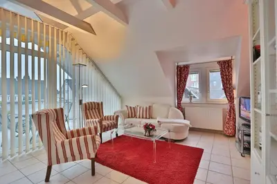 Ein Sitzbereich in der Unterkunft Residenz Seeschwalbe Residenz Seeschwalbe Appartement 5