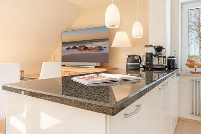 Küche/Küchenzeile in der Unterkunft Haus am Seehof Seemöwe Appartement 4