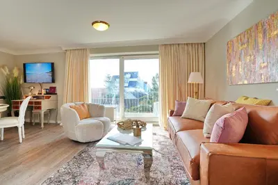 TV/Unterhaltungsangebot in der Unterkunft Strandschlößchen Strandschlösschen Appartement 28