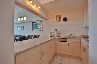 Küche/Küchenzeile in der Unterkunft Haus am Ahornweg 5 Haus am Ahornweg 5 Appartement 12