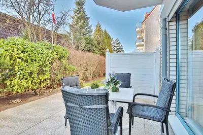 Ein Balkon oder eine Terrasse in der Unterkunft Strandschlößchen Strandschlösschen Appartement 3