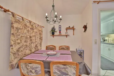 Küche/Küchenzeile in der Unterkunft Strandschlößchen Strandschlösschen Appartement 3