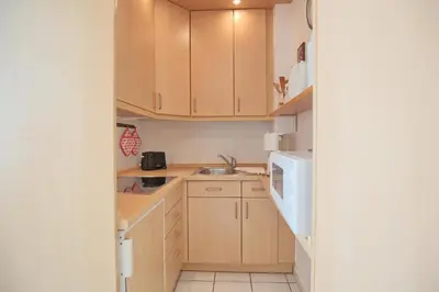 Küche/Küchenzeile in der Unterkunft Strandschlößchen Strandschlösschen Appartement 8