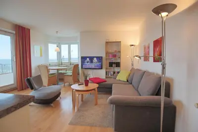 TV/Unterhaltungsangebot in der Unterkunft Strandschlößchen Strandschlösschen Appartement 9