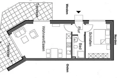 Grundriss der Unterkunft Strandvilla Strandvilla Appartement 7