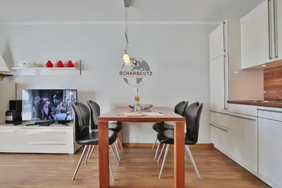Küche/Küchenzeile in der Unterkunft Strandvilla Strandvilla Appartement 3