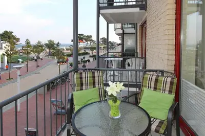 Ein Balkon oder eine Terrasse in der Unterkunft Seebrücke Seebrücke Appartement 2