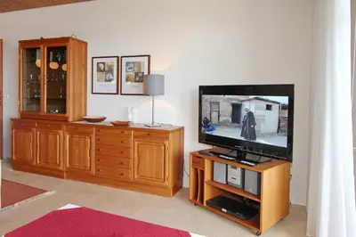 TV/Unterhaltungsangebot in der Unterkunft Strandperle Strandperle Appartement 107