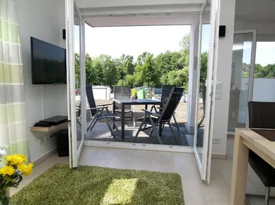 Ein Balkon oder eine Terrasse in der Unterkunft Strandglück Haus B Strandglück Appartement 4B