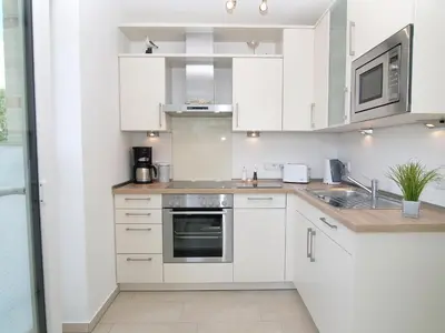 Küche/Küchenzeile in der Unterkunft Strandglück Haus B Strandglück Appartement 4B