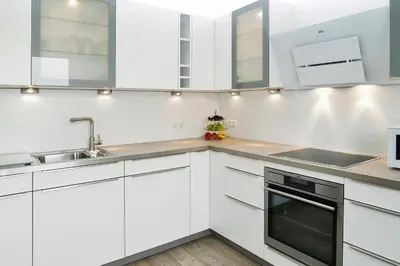 Küche/Küchenzeile in der Unterkunft Strandglück Haus C Strandglück Appartement 17C