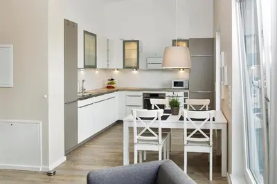 Küche/Küchenzeile in der Unterkunft Strandglück Haus C Strandglück Appartement 17C