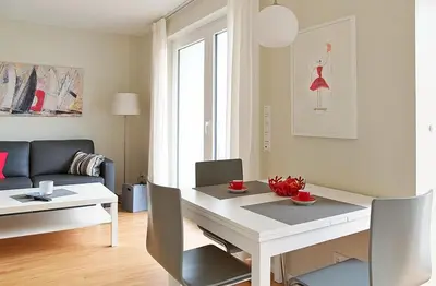 Ein Sitzbereich in der Unterkunft Strandglück Haus C Strandglück Appartement 3C