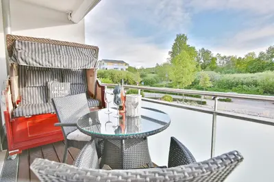 Ein Balkon oder eine Terrasse in der Unterkunft Strandglück Haus C Strandglück Appartement 8C