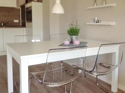 Küche/Küchenzeile in der Unterkunft Strandglück Haus C Strandglück Appartement 2C