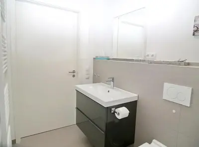 Ein Badezimmer in der Unterkunft Strandglück Haus C Strandglück Appartement 2C
