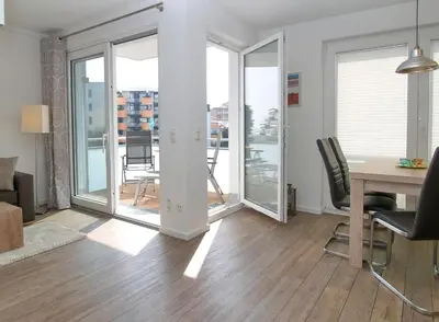 Ein Sitzbereich in der Unterkunft Strandglück Haus B Strandglück Appartement 15B