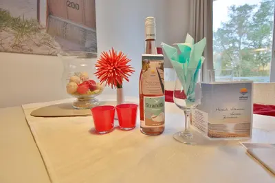 Getränke in der Unterkunft Feriendomizil Strandblick Feriendomizil Strandblick Appartement 2 MeerSonne