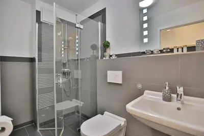 Ein Badezimmer in der Unterkunft Strandglück Haus A Strandglück Appartement 5A