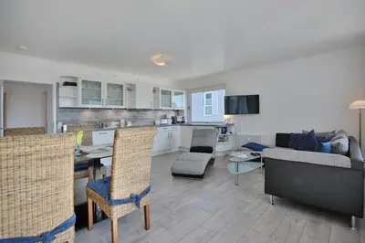 Küche/Küchenzeile in der Unterkunft Haus Oceanfront, Appartement 11