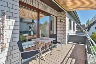 Ein Balkon oder eine Terrasse in der Unterkunft Haus Sonnenschein Haus Sonnenschein Appartement 7 Strandnest