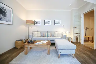 Ein Sitzbereich in der Unterkunft Haus Sonnenschein Haus Sonnenschein Appartement 7 Strandnest