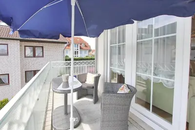 Ein Balkon oder eine Terrasse in der Unterkunft Residenz am Kurpark Residenz am Kurpark Appartement 6