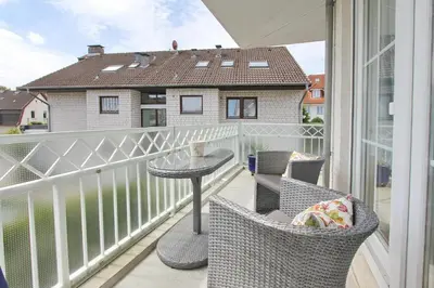 Ein Balkon oder eine Terrasse in der Unterkunft Residenz am Kurpark Residenz am Kurpark Appartement 6