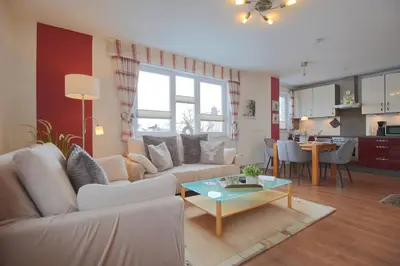 Ein Sitzbereich in der Unterkunft Residenz Seeschwalbe Residenz Seeschwalbe Appartement 3