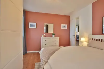 Ein Bett oder Betten in einem Zimmer der Unterkunft Residenz Seeschwalbe Residenz Seeschwalbe Appartement 3