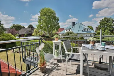 Ein Balkon oder eine Terrasse in der Unterkunft Domizil am Eschenweg 5 Domizil am Eschenweg 5 Appartement Ostseerauschen