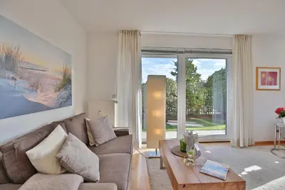 Ein Sitzbereich in der Unterkunft Strandschlößchen Strandschlösschen Appartement 1