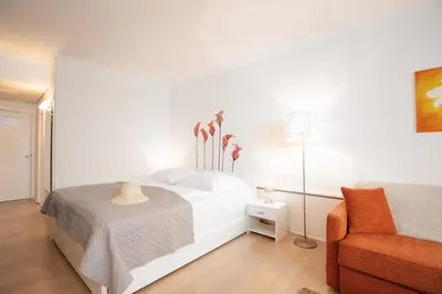 Ein Bett oder Betten in einem Zimmer der Unterkunft An der Waldkapelle 26 Waldblick
