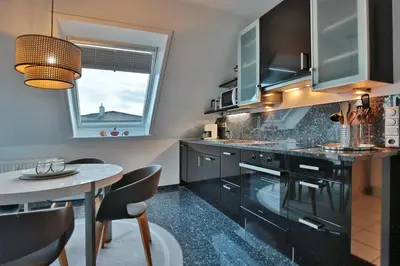 Küche/Küchenzeile in der Unterkunft Maison Baltique Niendorf Ferienwohnung 
