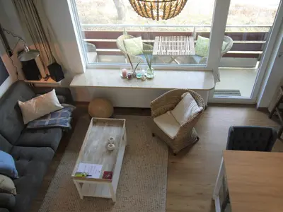 Ein Sitzbereich in der Unterkunft Sea View Lodge