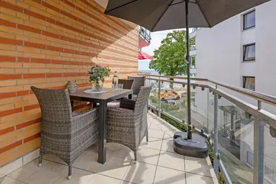 Ein Balkon oder eine Terrasse in der Unterkunft Montemare Ankerplatz
