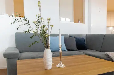 Ein Sitzbereich in der Unterkunft Ferienwohung BeachSide No 19