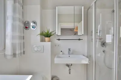 Ein Badezimmer in der Unterkunft Haus Sommerwind Sommerwind, Appartement 4