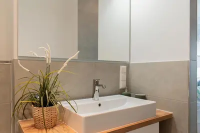 Ein Badezimmer in der Unterkunft Ferienwohnung Ocean Lodge Travemünde