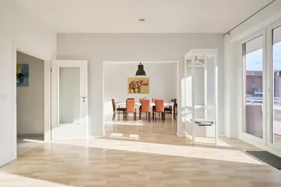 Ein Sitzbereich in der Unterkunft Ferienwohnung Hafenbucht Moba-Travel