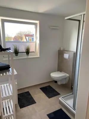 Ein Badezimmer in der Unterkunft Ferienhaus Wesloer Landstraße 6a für 4 Personen