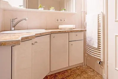 Küche/Küchenzeile in der Unterkunft Haus Meeresstrand Wohnung 106